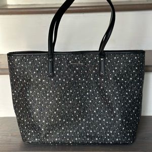 Michael Kors Black Coated Canvas Star Tote Bag